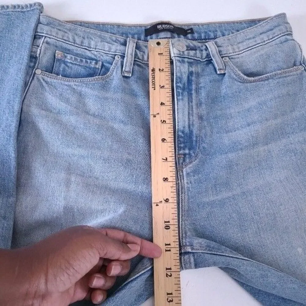 NEW! Hudson Holly High Rise Cropped Bootcut Jeans Size 28 Distressed